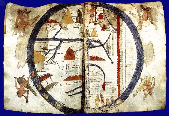 Mappa Mundi - miniatura dal c.d. - Beatus di Torino - XII secolo.